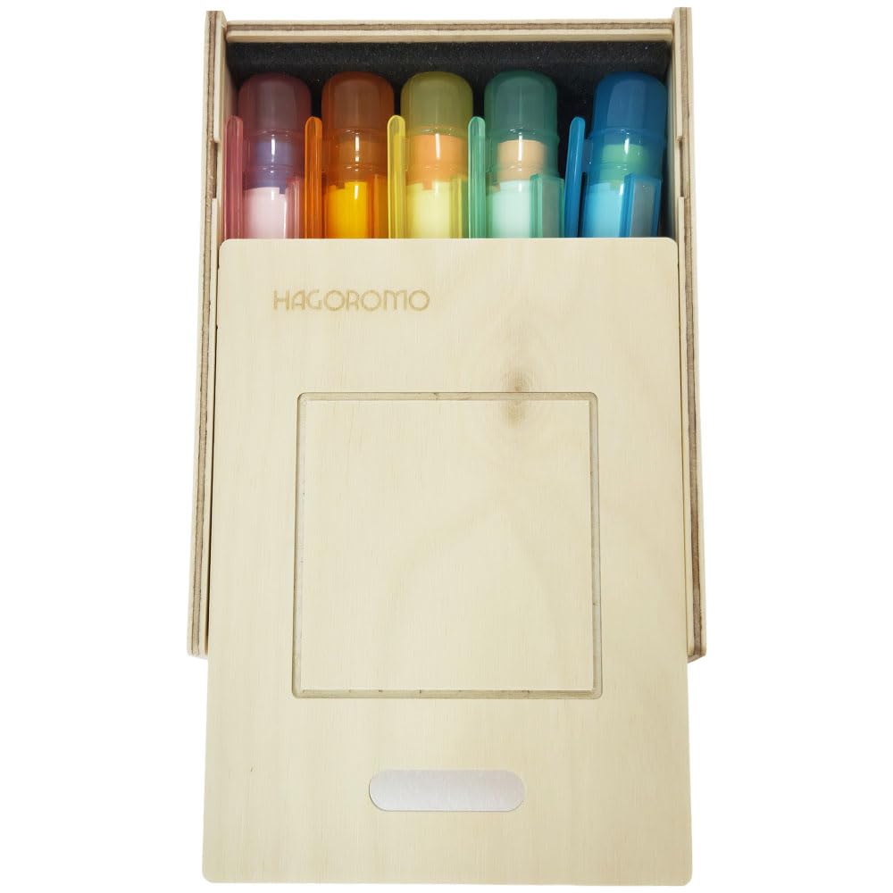 Hagoromo Wood Holder Case with 5 Colors Chalk Holder