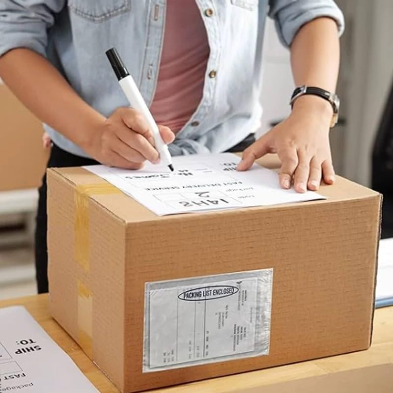 1000 PCS Packing List Envelopes 6.7"x10" Clear Packing Slip Pouches Fit 6.5x10 inch Lettter - Shipping/Mailing Pouch Enclosed Bags for Packing Slips Invoice Label