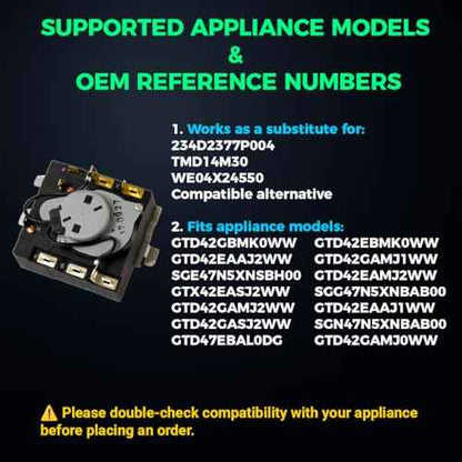 234D2377P004 - OEM Upgraded Replacement for General Electric Dryer Timer - Norm Pacific TMD14M30 - WE04X24550
