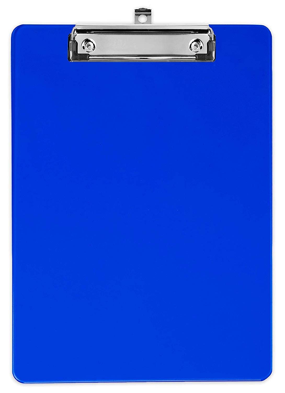 Blue Plastic Clipboard with Low Profile Clip (Pack of 6) - Letter Size Clip Board Blue with Flat Clip, A4 Size Acrylic Clipboard for Boys and Girls | Cute Aesthetic College & Back to School Supplies
