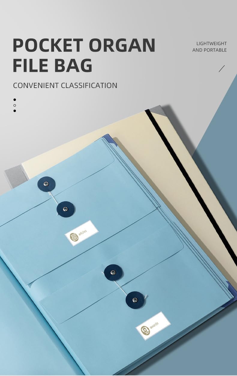 The Life Book Document Organizer - Binder for Important Documents, Document Organizer Foliofor Bills Checks Birth Certificates etc (Pink)