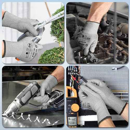 Schwer 6 Pairs ANSI A6 Cut Resistant Gloves CR7120 Cut Proof Work Gloves, Touchscreen, for Men and Women Used for Woodworking, Glass Cutting, Construction, Cargo Handling, Car Repair, L
