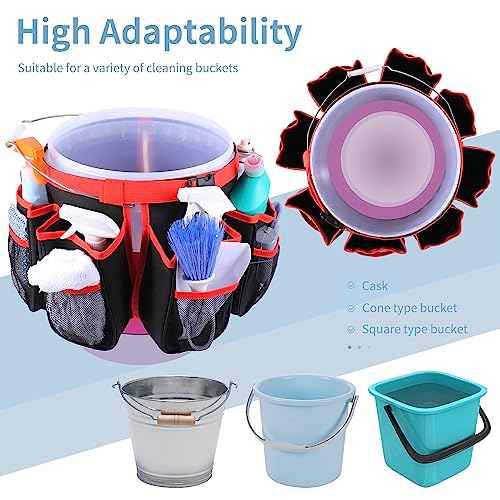 Bucket Cleaning Tool Organizer,Wash Tool Caddy 5-Gallon Organizer,5 Gallon Bucket Holder Cleaning Supplies for Housekeeping