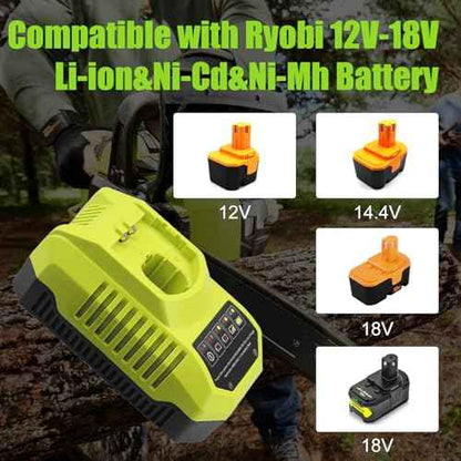 2-Pack 8000mAh P108 Battery Replacement for Ryobi 18V Battery Lithium ion P189 P190 P109 P107 P105 P104 P103 P102 P122 and P117 Charger Compatible with Ryobi 9.6V-18V Batteries (Green)