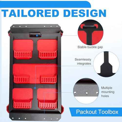 Mounting Plate Compatible with Milwaukee/Packout Toolbox Aluminum Steel Mounting Base Storage Toolbox on Wall or Floor(Half Plate)