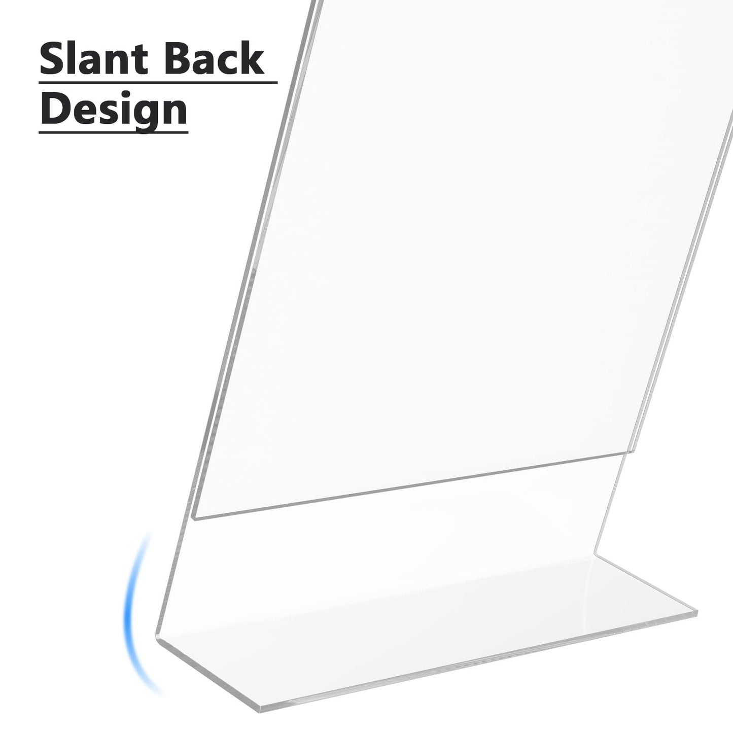 MaxGear Acrylic Sign Holder, Clear Sign Holders Plastic Display Stand 8.5 x 11 Inches Slant Back Countertop Display Picture Frames for Menus, Flyer, Use In Office, Store, 3 Pack