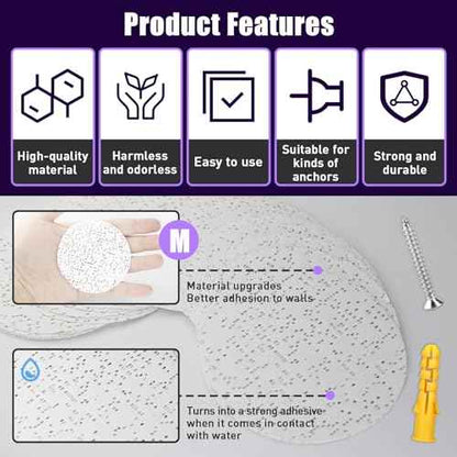 Drywall Anchor Repair Kit - Complete Anchor Patch Solution, Drywall Screw Hole Filler for Quick Patching, 30 Pcs Diameter 3.35 Inches