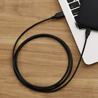 Amazon Basics 2-Pack USB-C to USB-A 2.0 Fast Charger Cable, 480Mbps Speed, USB-IF Certified, for Apple iPhone 16/15, iPad, Samsung Galaxy, Tablets, Laptops, 1.8 m, Black