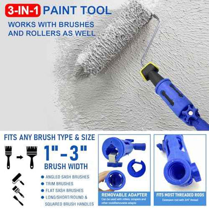 Multi-Angle Paint Brush Extender, 1 PCS Extension Pole Attachments for Paint Brushes and Rollers, with Rotating Head, Great for High Ceilings, Corners, Edges