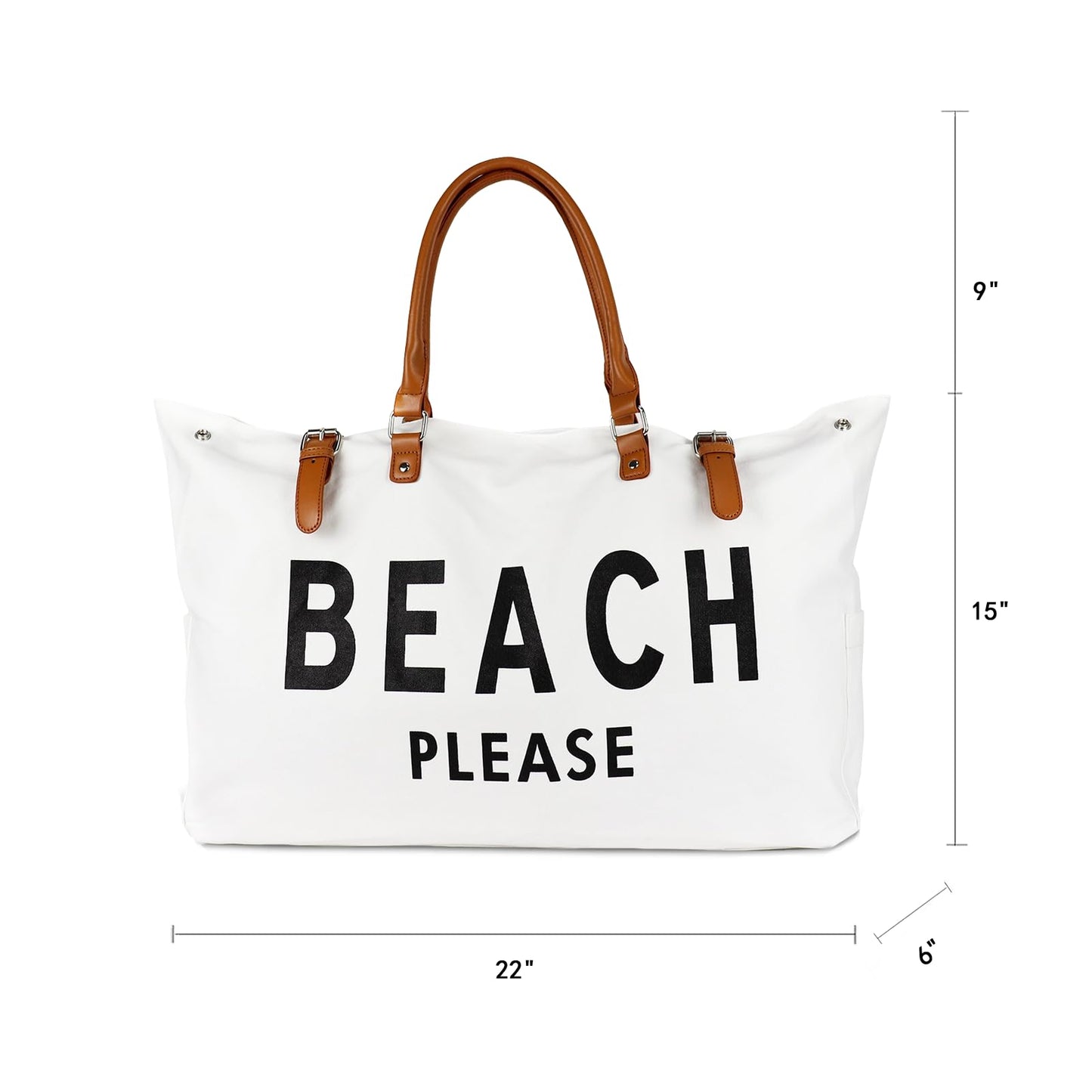 Lamyba Beach Bag with Vegan Leather Handle, Extra Large Beach Bag for Women Waterproof Sandproof