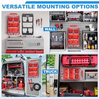 Mounting Plate Compatible with Milwaukee/Packout Toolbox Aluminum Steel Mounting Base Storage Toolbox on Wall or Floor(Half Plate)