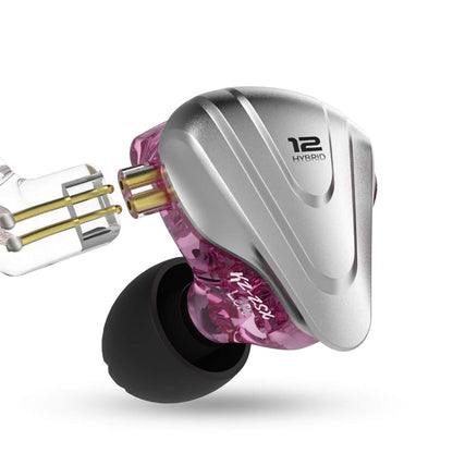 in-Ear Monitors,KZ ZSX 1DD+5BA Hybrid HiFi Stereo Noise Isolating Sport IEM Earphones/Earbuds/Headphones with Detachable Cable (Without MIC, Purple)