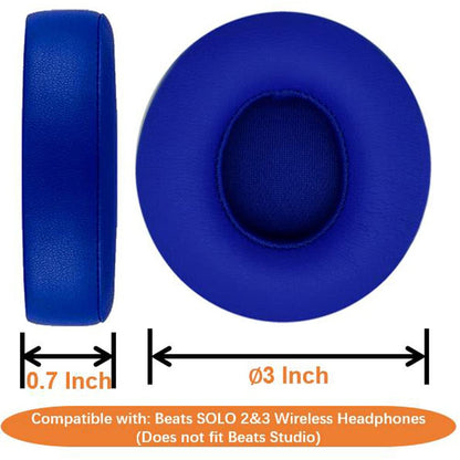 QOQOON Professional Headphone Replacement Ear Pads for Beats Solo 2 & 3 Wireless ON-Ear Headphones | Does NOT Fit Beats Studio, Enhanced Foam, Luxurious PU Leather Premium Ear Pads Cushions (Blue)