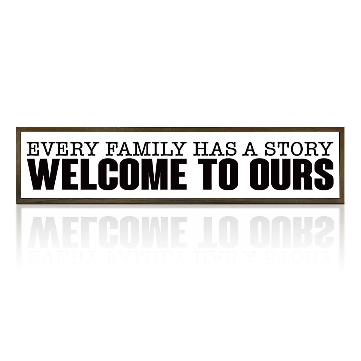 Family Wood Plaque Sign, Every Family Has a Story, Welcome to Ours Sign, Rustic Farmhouse Wall Decor Art, Entryway Decor, Wooden Box Signs Desk Décor, Housewarming Gift, 38 * 8.5 In