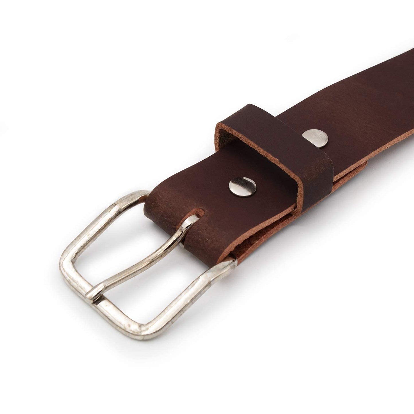 Main Street Forge Journeyman Leather Belt | Made in USA | Brown w/Silver Buckle | Size 34