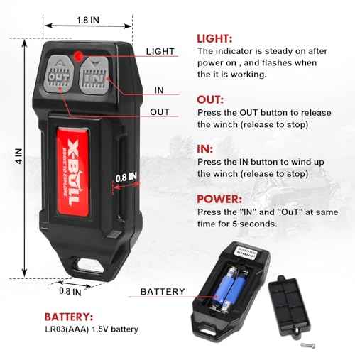 X-BULL Wireless Remote Kit 12V Winch 2 Remote Control Kit Handset Switch Car ATV SUV