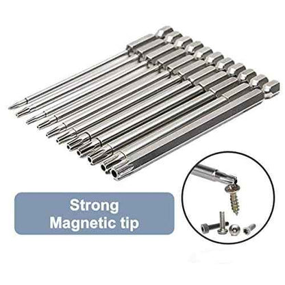 aiyun 12-Piece Security Bits, 2 Inch long S2 Steel Magnetic Security Screwdriver Set, 6 Point Star Driver Bit Set Screwdriver for Shark Vacuum T5-T40 (50mm)