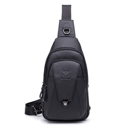 KPYWZER Vintage Leather Sling Bag Bags for Men Women Backpack Shoulder Messenger Crossbody Outdoor Travel Hiking Camping Tactical Chest Pack Daypack Black
