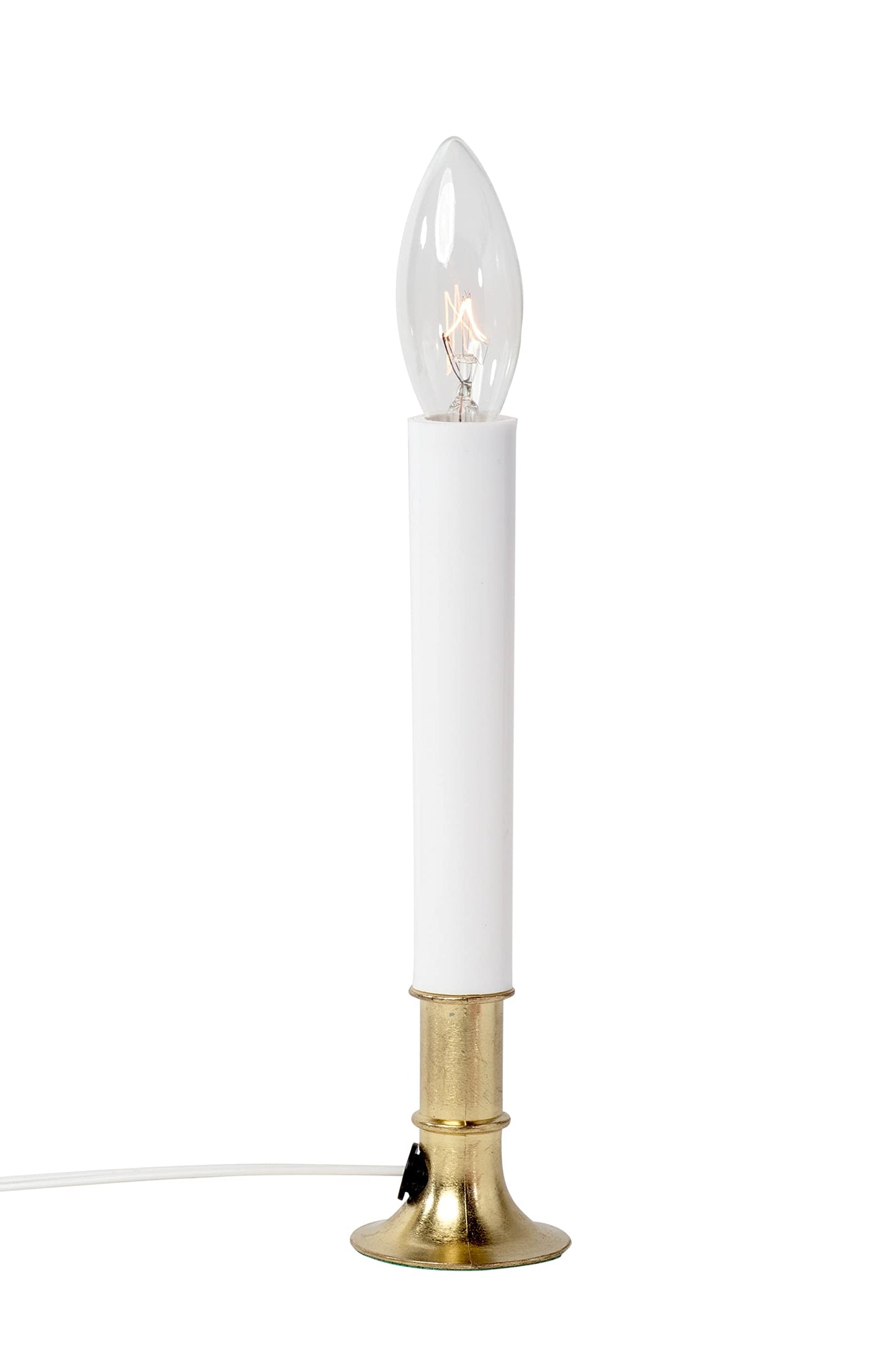 Creative Hobbies® Pack of 6 Electric Window Candle with On/Off Switch, Incandescent Light Bulb, Brass Plated Base, Ready to Use (Original)
