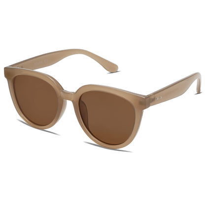 SOJOS Trendy Cat Eye Round Polarized Sunglasses for Women Fashion UV Protection Sunnies Sunglasses SJ2175