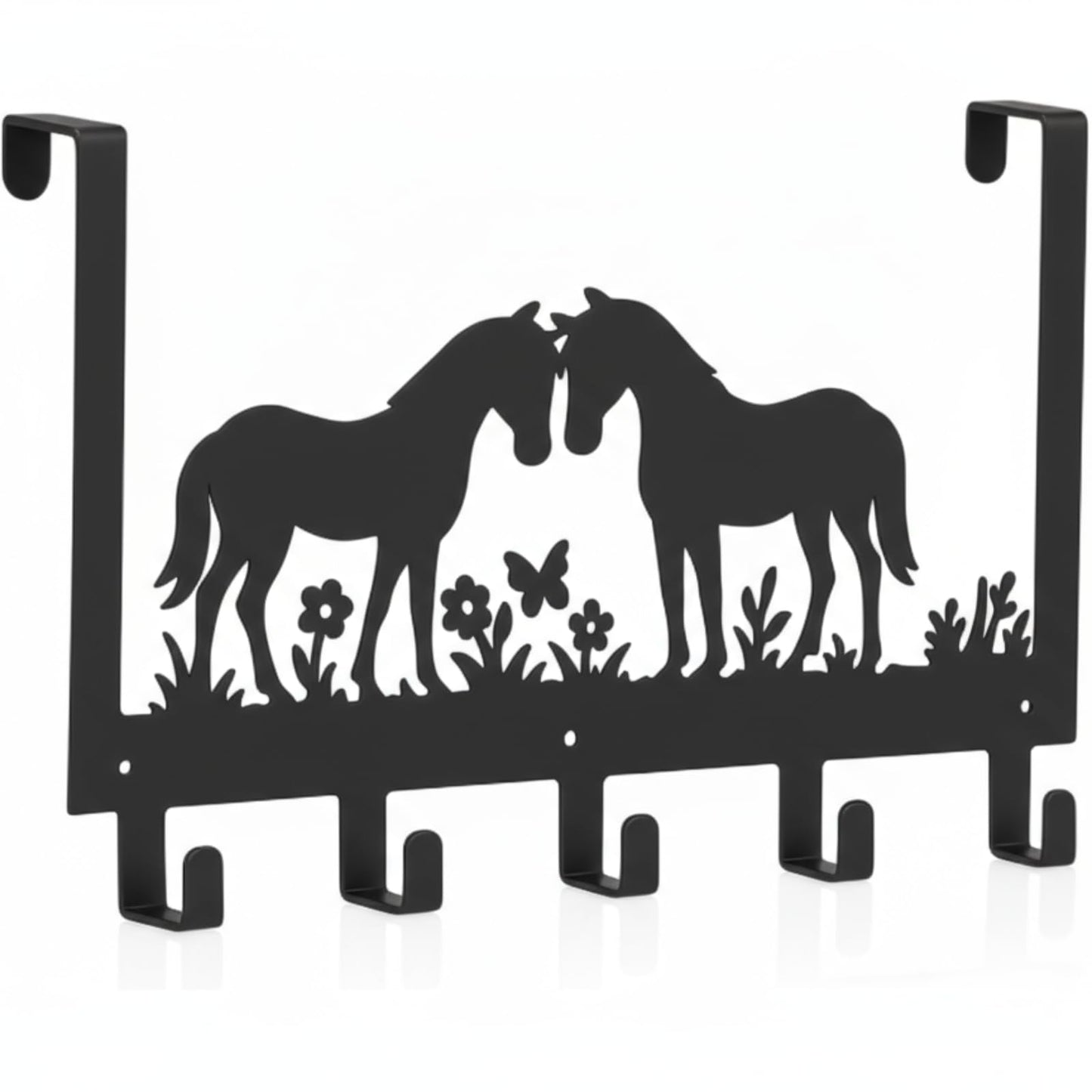 Reallnaive Horse Over the Door Hooks Bathroom Decor Hanger Wall Mount Rack Holder for Towel, Hat, Coat, Cloth, Keychain, Bag, Christmas Party Gift