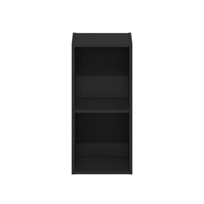 Furinno Fulda Book Shelf, 2-Tier Narrow Bookshelf, Bookcase with 10-in Width Storage Shelf, 9.3 x 9.8 x 21.2, for Living Room, Bedroom, Home Office, Darkwood