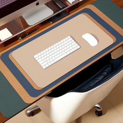Cork Desk Mat - Dual-Sided Desk Pad for Office and Home - Desk Organization and Accessories - Ideal for Large Mouse Pad and Desk Mats on Top of Desks(Dark Green,36"x 17")