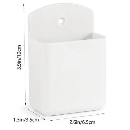 SIBRANT 2 Pcs Remote Control Holder Wall Mount, TV Controller Holder, Self Adhesive Remote Holder, Wall Pen Holder Storage Accessories for Home Office School (White)