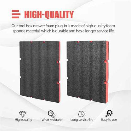 48-22-8452 Packout Foam Tool Organizer Inserts Compatible with Milwau-kee 48-22-8442 and 48-22-84432 Drawer Boxes,2 Pack Black/Red