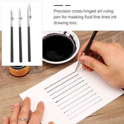 SUPVOX Adjustable Art Ruling Pen 3pcs Art Ruling Pen Drawing Tool for Masking Fluid Fine Lines Draftsmans Tool Mounting and Masking Fluid Marks