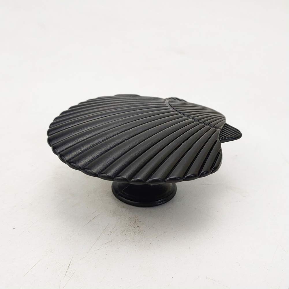 brandname Laide Seashell Drawer Pulls Handles Zinc Alloy for Kitchen Cabinet Dresser Cupboard Wardrobe Beach Ocean Theme Knobs Hardware Decoration 4 Pieces (Black)