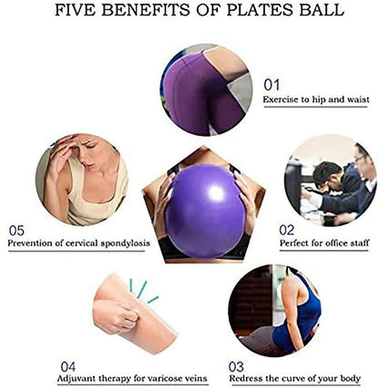 MOMPLUS Exercise Pilates Mini Yoga Balls Barre Small for Home Stability Squishy Training Physical Therapy Improves Balance with Pump(Pink, 6 Inch)