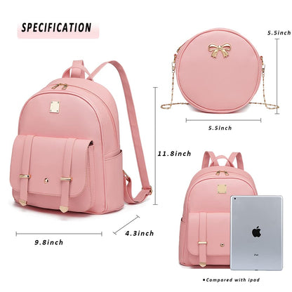 MACCINELO Girls Fashion Mini Leather Backpack Purse for Women Cute Small Backpack for Ladies Shoulder Bag over 5 years old