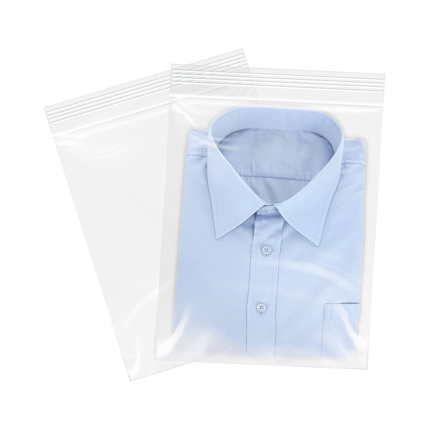 WEPOLY - 12" x 18"(100 Count) Large Zip Plastic Poly Bags - 2 Mil Clear Reclosable Zipper Bags for Prints, Photos, Documents, Clothing, T-Shirt, Storage
