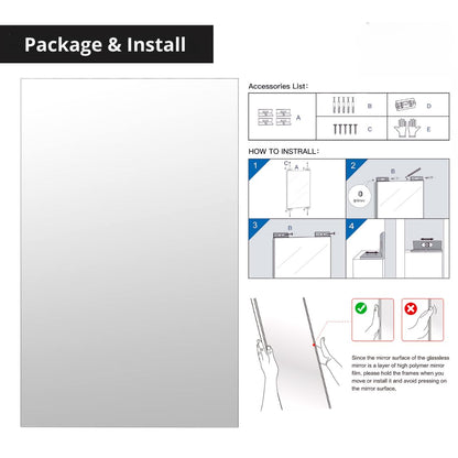 Fitcleer 24”x24” Glassless Gym Mirror 2-Pack, Shatterproof Frameless Full Body Wall Mirror for Home Gym, Garage Gym, Workout, Ballet, Lightweight 2 lbs, Easy to Install & Safe