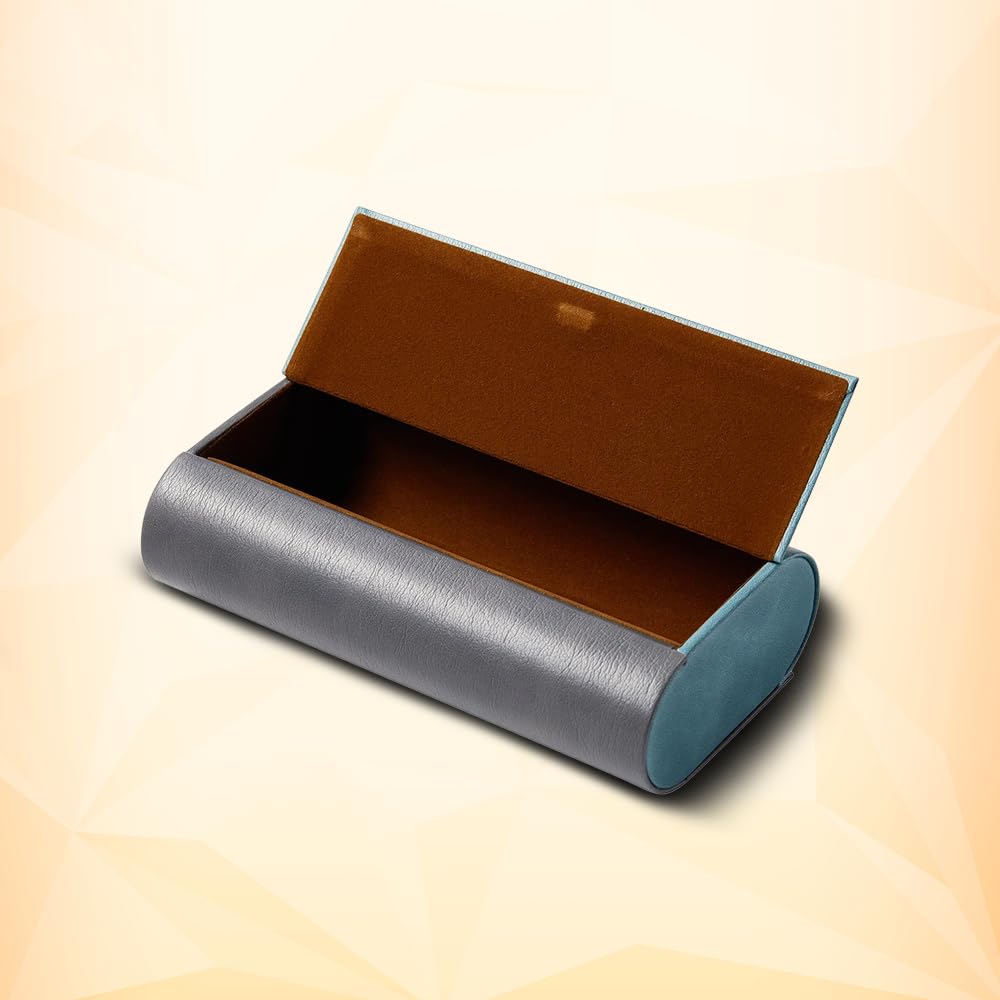 TRISKEL EYEWEAR 2-Frame Sunglasses Case – Premium PU Leather Protective Case for Men & Women, Travel Storage for Two Glasses (Charcoal Grey & Teal Grey)