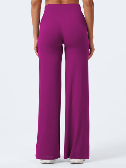 YEOREO Workout Leggings Womens No Front Seam Straight Leggings 31.5" High Waist Buttery Eddiy Gym Yoga Pants Rose Purple L