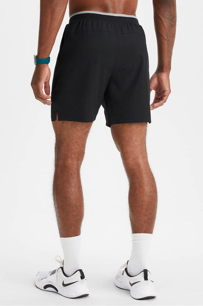 Fabletics Men's The Fundamental Short II (Lined), Workout, Running, Training, Gym, Yoga, Ultra Lightweight,7" Inseam, S, Black