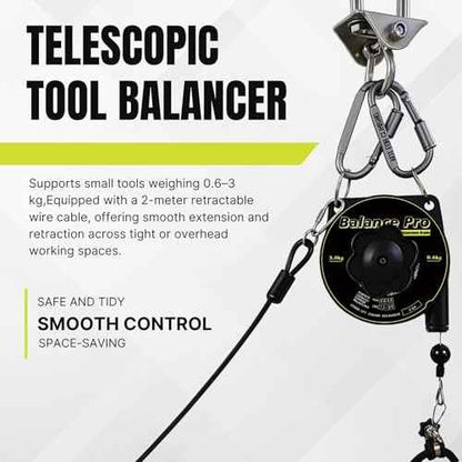 Tool Balancer,1.3?6.6 lbs Spring Balancerwith 79" Retractable Cable ? Adjustable Hanging Tool Holder for Workshop, Assembly Line, and Light Industrial Use