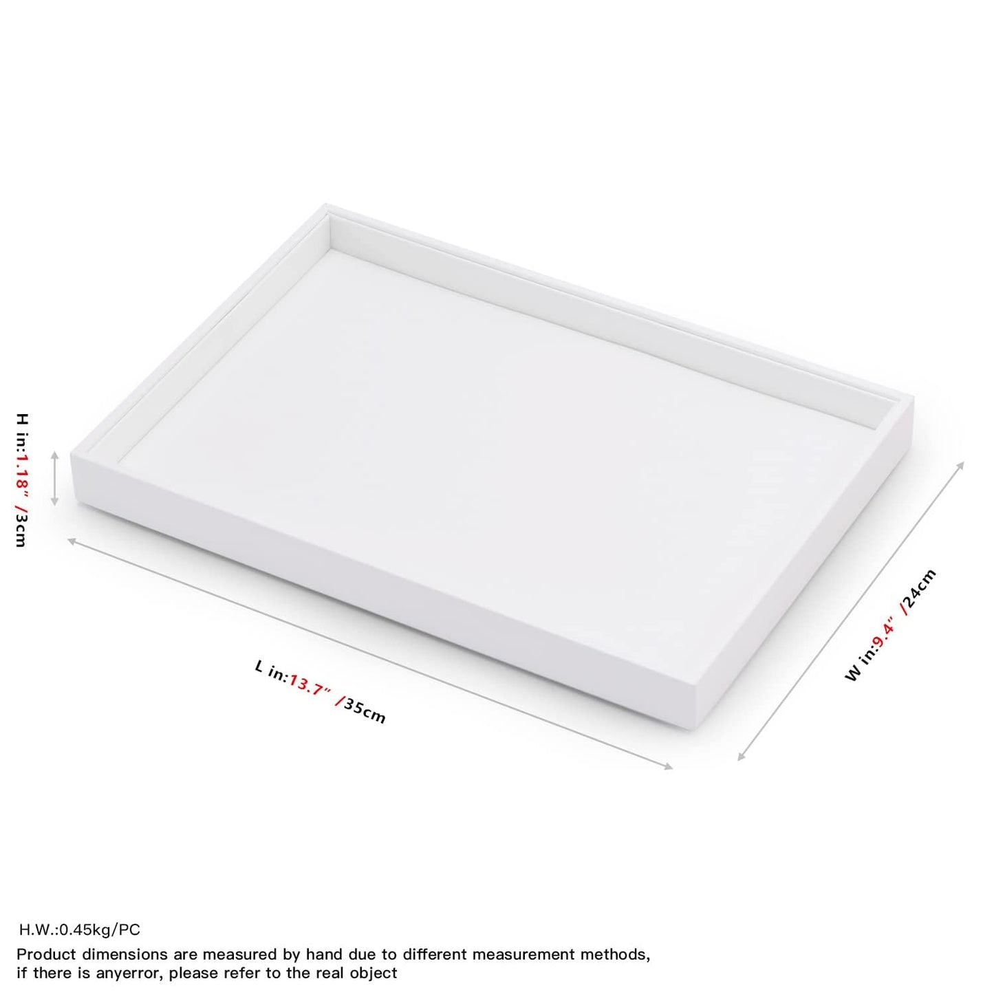 Oirlv Premium White Leather Stackable Jewelry Tray Flat Jewelry Organizer Tray for Jewelry Accessory Trade showcase