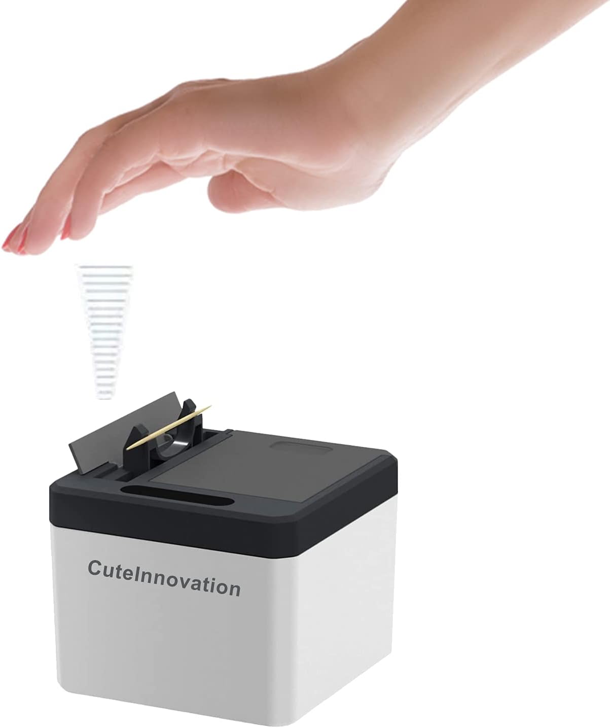 Innovation Automatic Auto Toothpick Dispenser, Smart Toothpick Holder Box, Infrared Sensor Toothpick Box for Home Restaurant Office (White)