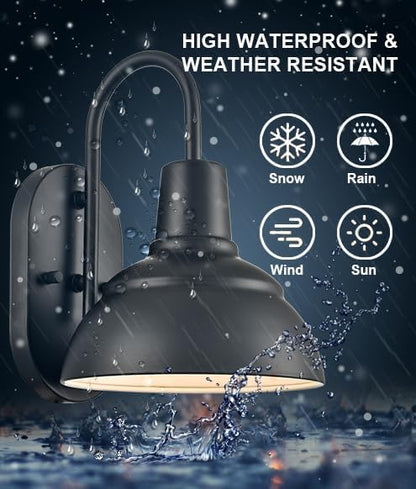 Moose Outdoor Porch Light Fixture Gooseneck Barn Light Outdoor Black Patio Light Exterior for Garage Porch