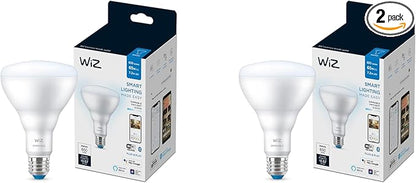 WiZ 65W Eq.(7.2W) BR30 Daylight (5000K) LED Smart Bulb - Pack of 2 - 650 Lumen- E26 - Indoor - Connects to Your Existing Wi-Fi - Control with Voice or App - Activate with Motion - Matter Compatible