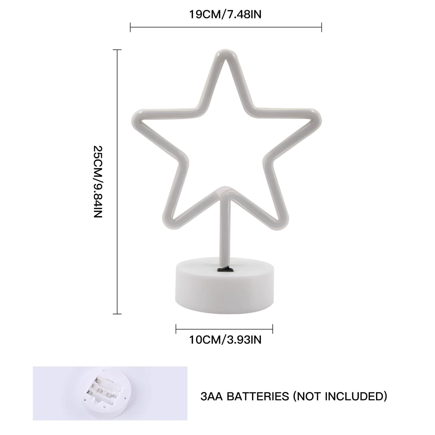 TT·SSTIE Star Neon Sign LED Star Lights for Wall Decor Battery Powered or USB Neon Star Light with Base Neon Sign for Bedroom Party Bar Gift Birthday Decoration Pink & Purple-2PCS