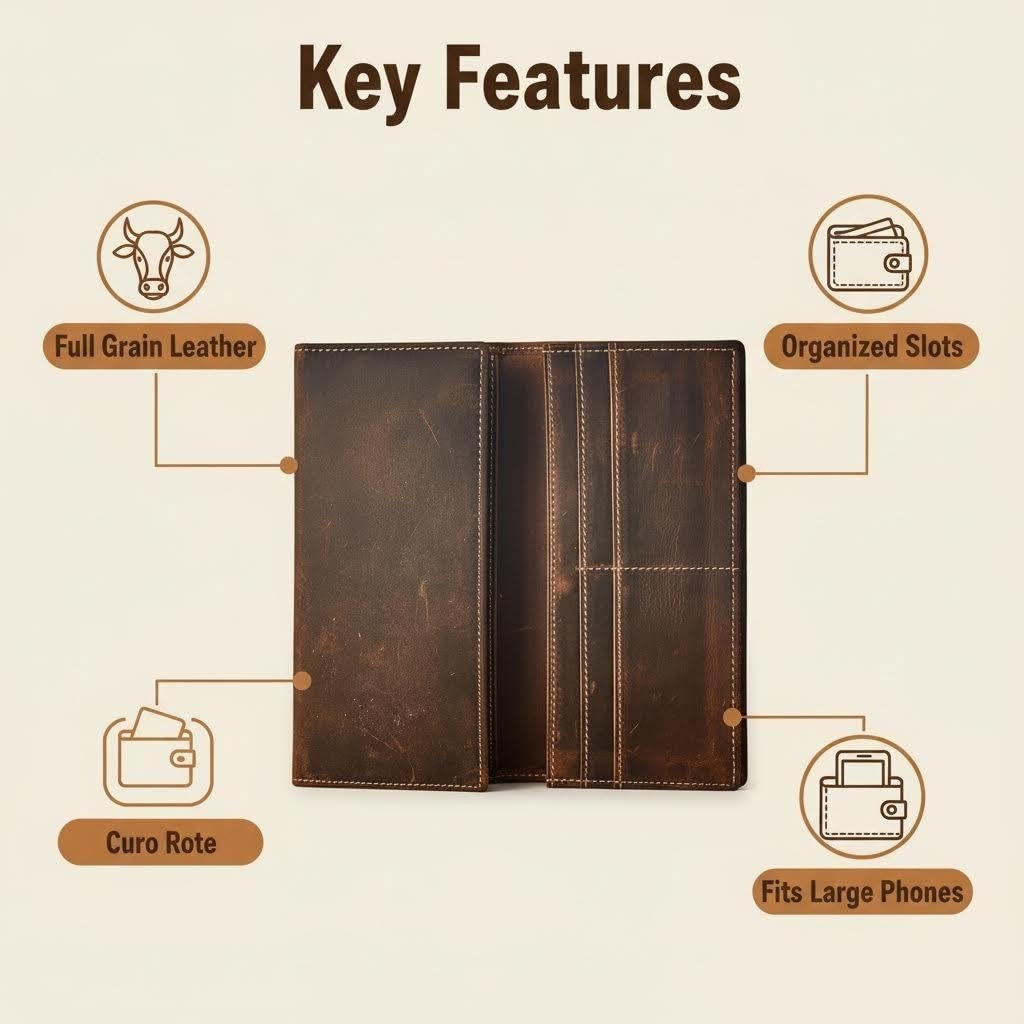 Plinvo Vintage Genuine Leather Wallet for Men, Bifold Slim Design with RFID Blocking and Gift Box (Brown2)