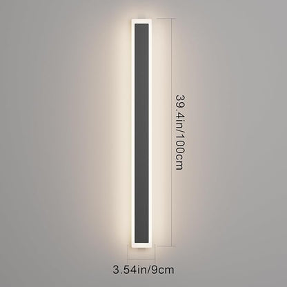Tiace 2 Pack 39.4In Long Outdoor LED Wall Light 4000K Modern Exterior Wall Sconce Light Porch Lights Linear Outdoor Lighting Fixture for Patio,Balcony,Entryway & Front Door