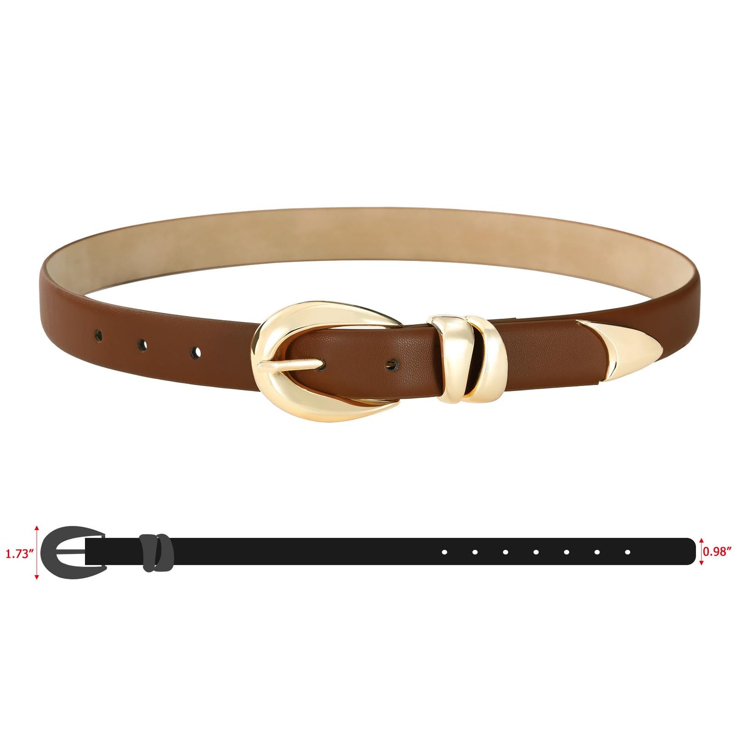 AI DEEBLUE Brown Belt Trendy Belts for Women Fashion Casual Women's Belts for Dresses Jeans
