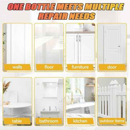 White Touch Up Paint, Multi Surface Furniture Cabinets Wall Paint Pen, Strong Adhesion, Waterproof Quick Dry White Paint for Furniture, Walls, Wood, Door, Cabinets, Bathtub, Appliance, Tub and Tile 1.5 Oz