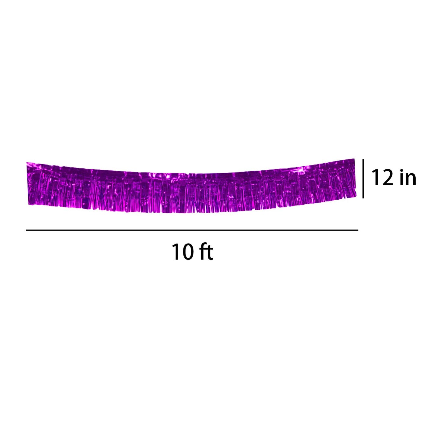 6 Pack 10 Feet Metallic Foil Fringe Tinsel Fringe Garland Wall Hanging Banner for Parade Floats, Wedding, Halloween, Bachelorette, Birthday (Purple)