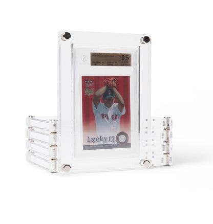 Graded Card Protector - Storage Case for Graded Trading Cards Fits PSA BGS Many More | Screw Down Design for Security and Protection | Heavy Duty Acrylic Display Sleeve Protects Sports Cards Slabs